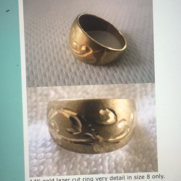 14k Gold laser cut ring